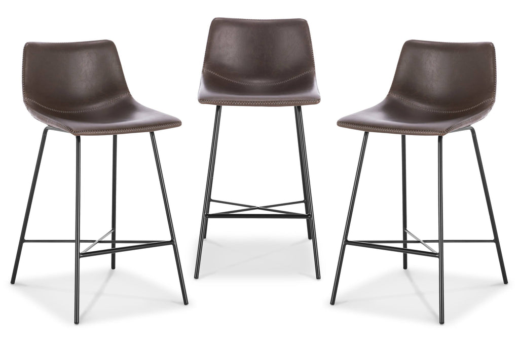 Brown Poly & Bark Counter Stool Set of 3 C72267