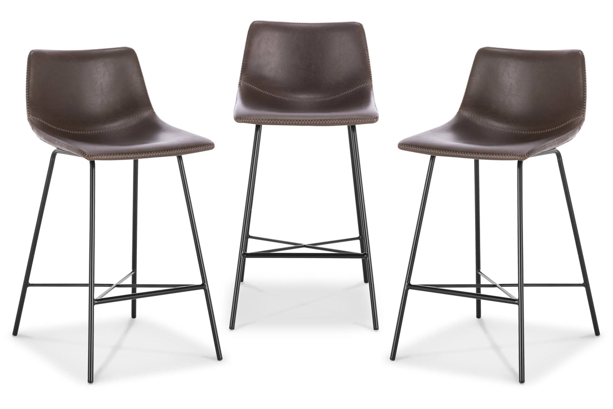 Brown Poly & Bark Counter Stool Set of 3 C72267