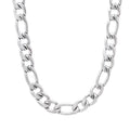 7mm High-Polished Stainless Steel Figaro Choker Chain Necklace, 20 inches X4011