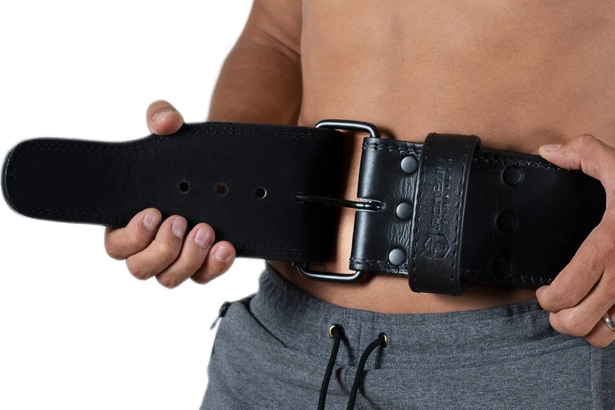 10mm Leather Powerlifting Belt, Single Prong, Black K6502