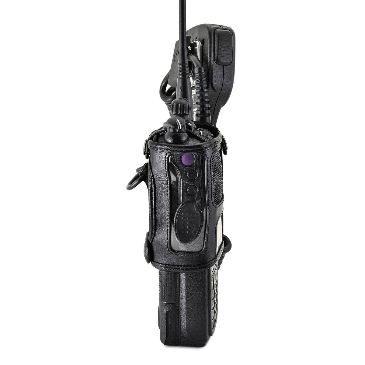 Black Leather 2 Way Radio Holder W465275