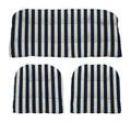 3 Piece Tufted Wicker Cushion Set, Navy Blue & White Stripe M9599