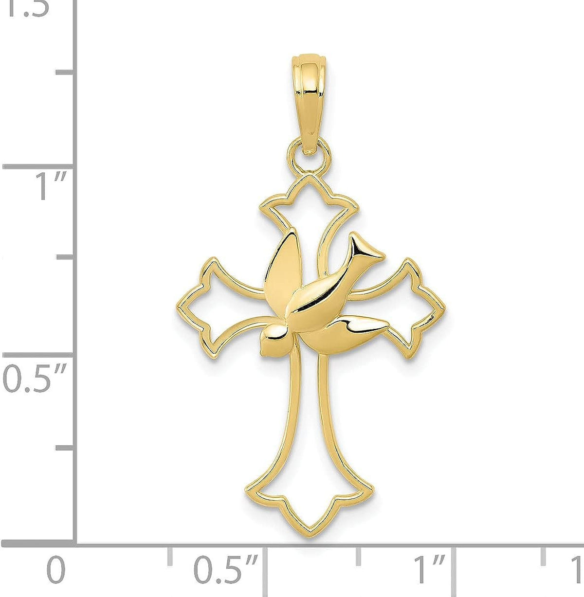 Solid 10k Yellow Gold Cross Pendant C734