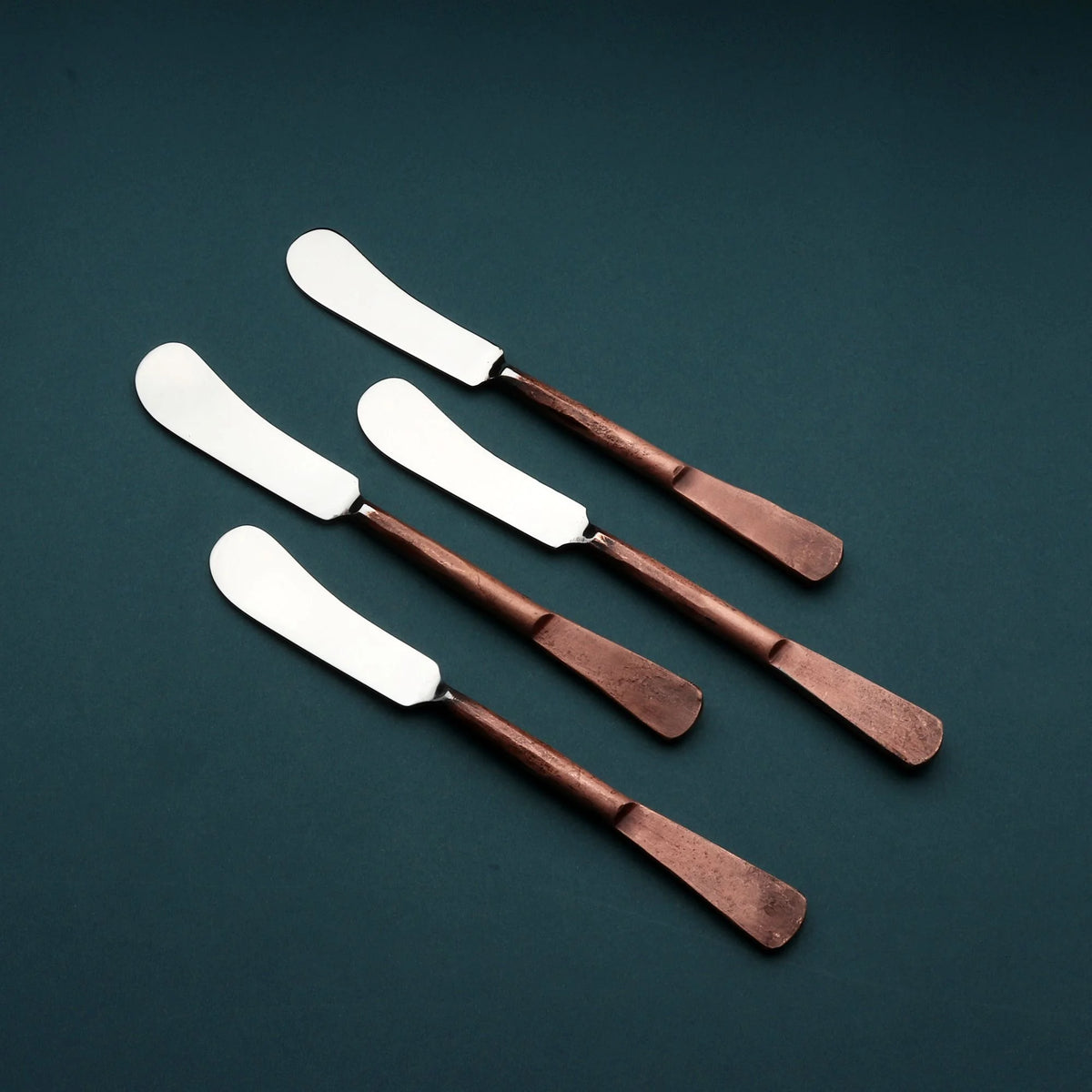 Copper Antique Mouse Cheese Knife 4 Pcs Set W74029