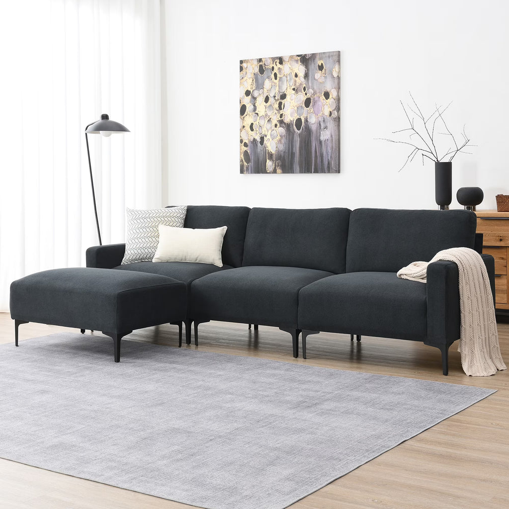 Modern L-Shaped Sectional Sofa with Convertible Ottoman Y765