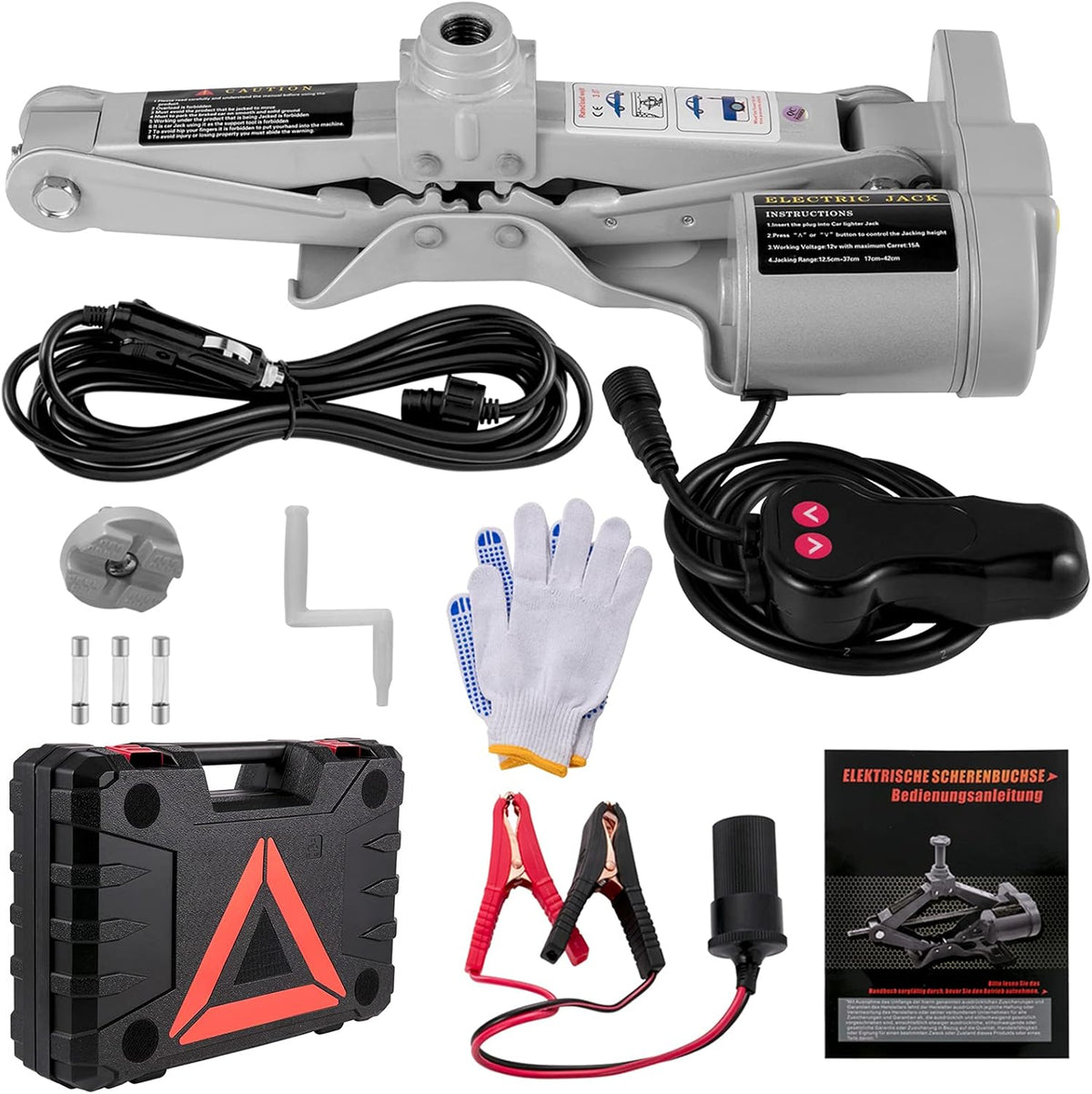 Electric Car Jack 3 Ton 12V Scissor Jack with Tool Case C96366
