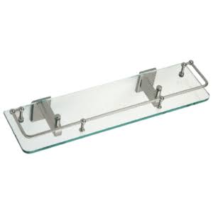Brushed Nickel 18x22 Glass Shelf L381