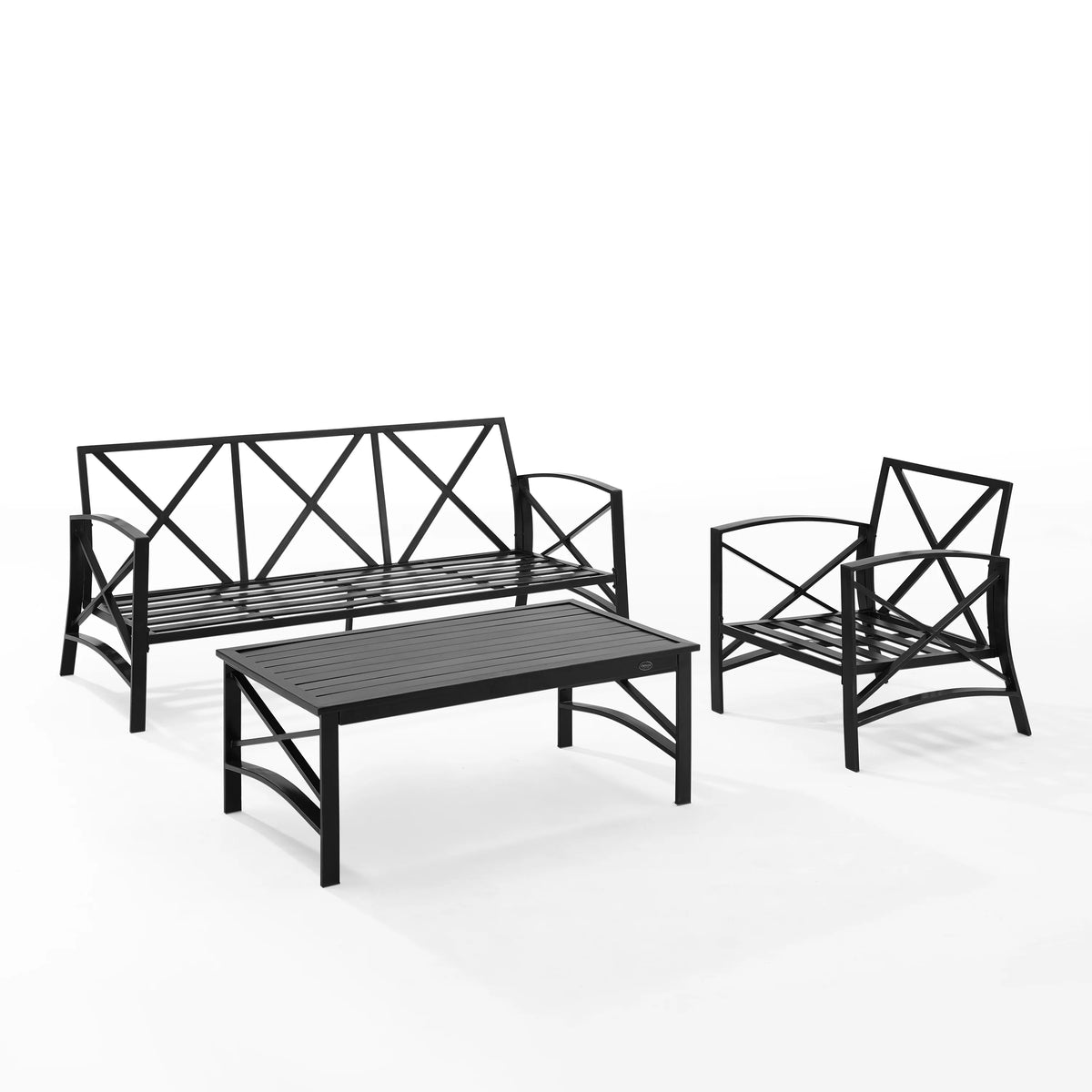 Mist Green 3 Piece Metal Outdoor Sofa Set X3559