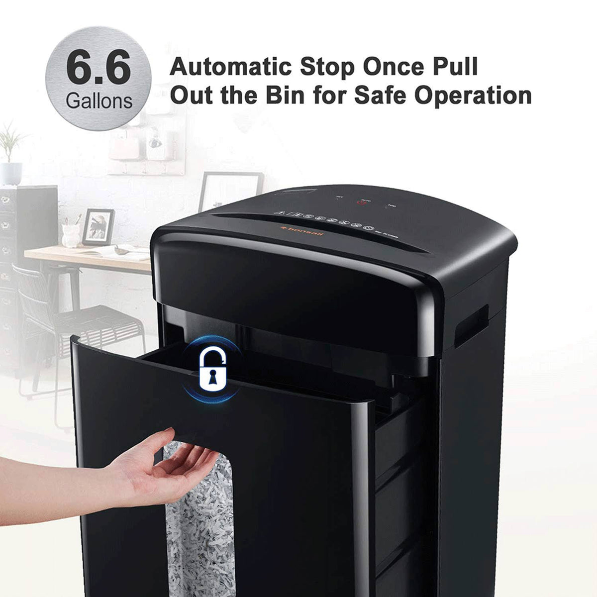 20-Sheet Heavy Duty Cross-Cut Paper Shredder - Black Z1693