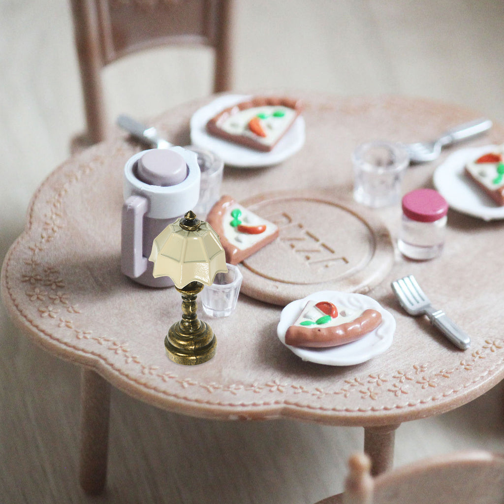 White Vintage Metal Dollhouse Lamp Bedside Table 5 Pack L31486