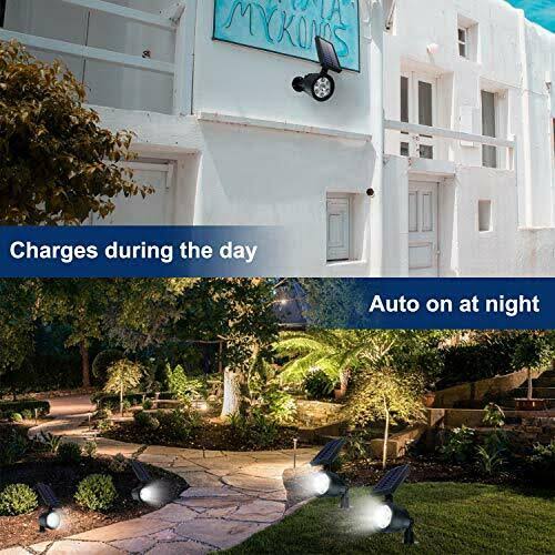 White 2-in-1 Solar Wall Lights, 200 Lumens, 7 LEDs C278484