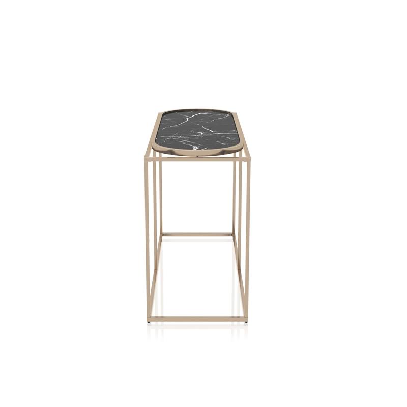 Metal Console Table in Champaign and Black J949189