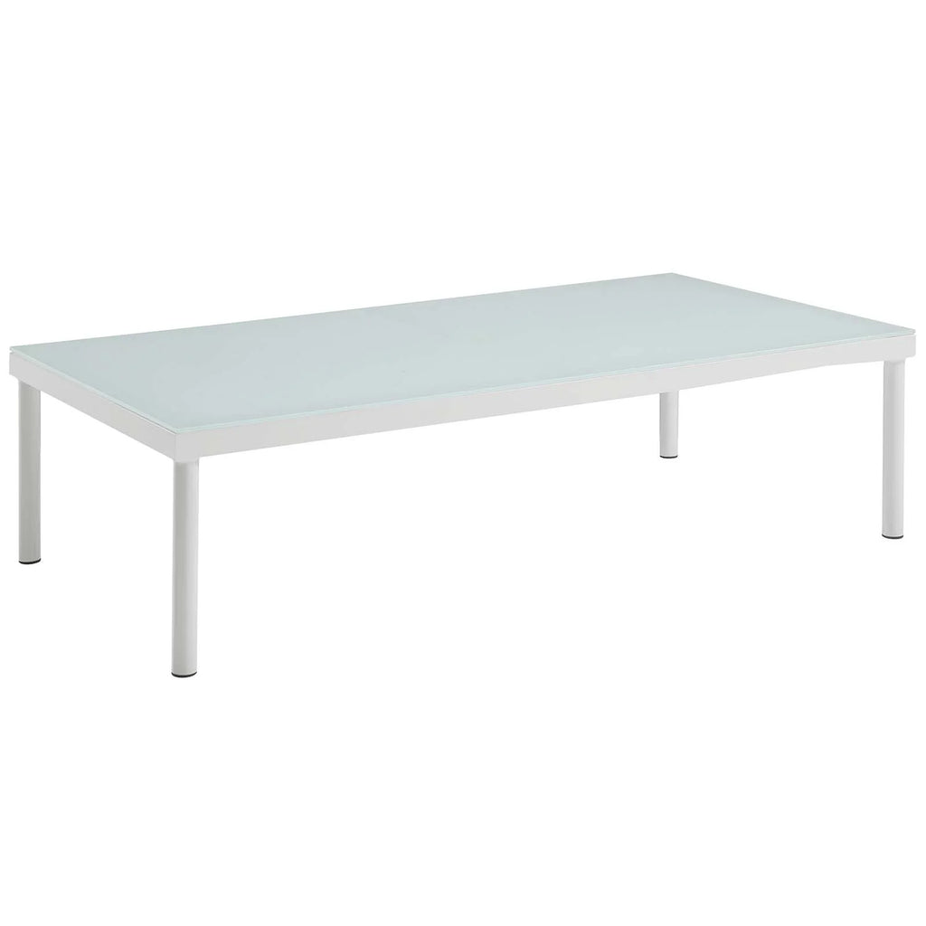 6 Piece White Gray Outdoor Aluminum Sectional Sofa Set S267458