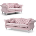 Pink 2-Piece Sofa and Loveseat Furniture Set D583