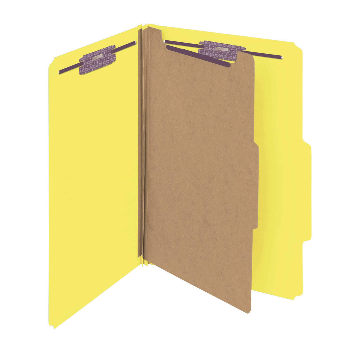 Yellow Legal Size Classification Folders with Fasteners, 10 per Box L6875