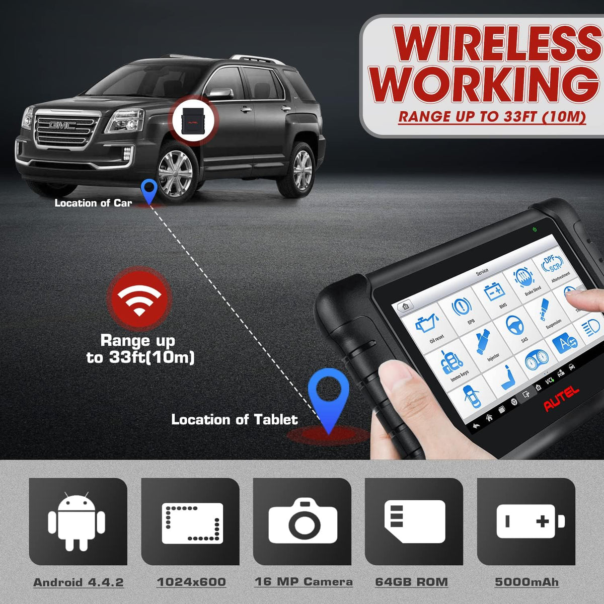Wireless OE-Level Diagnostic Scanner with Bi-Directional Control Q7260