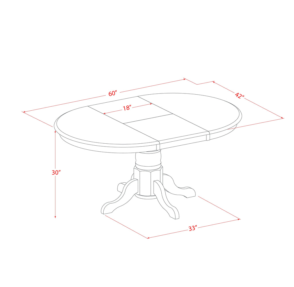 Oval Wood Butterfly Leaf Dining Table in Saddle Brown U207
