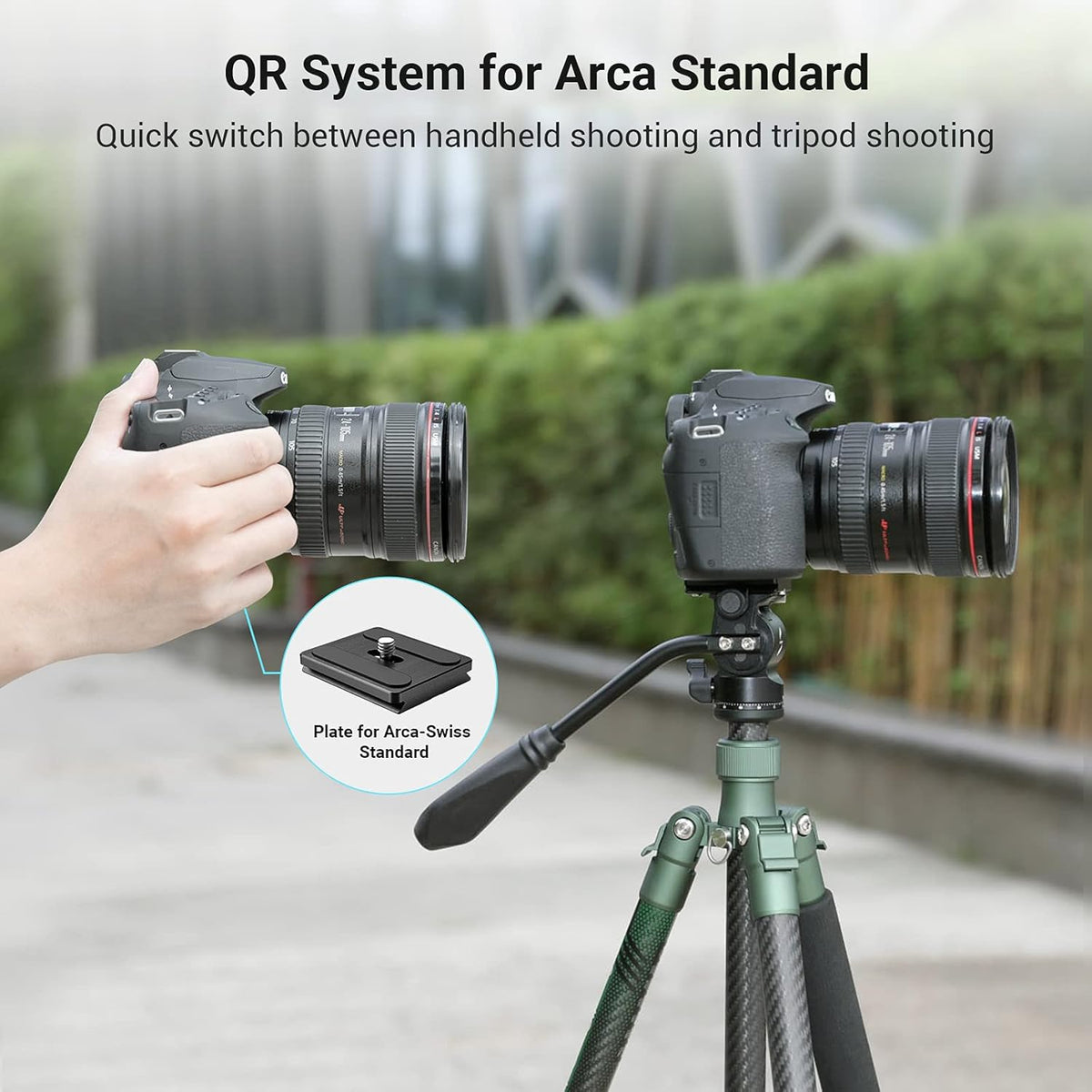 Fluid Head Pan Tilt Head with Quick Release Plate for Compact Video Cameras and DSLR Cameras, Pack of 2 O840236