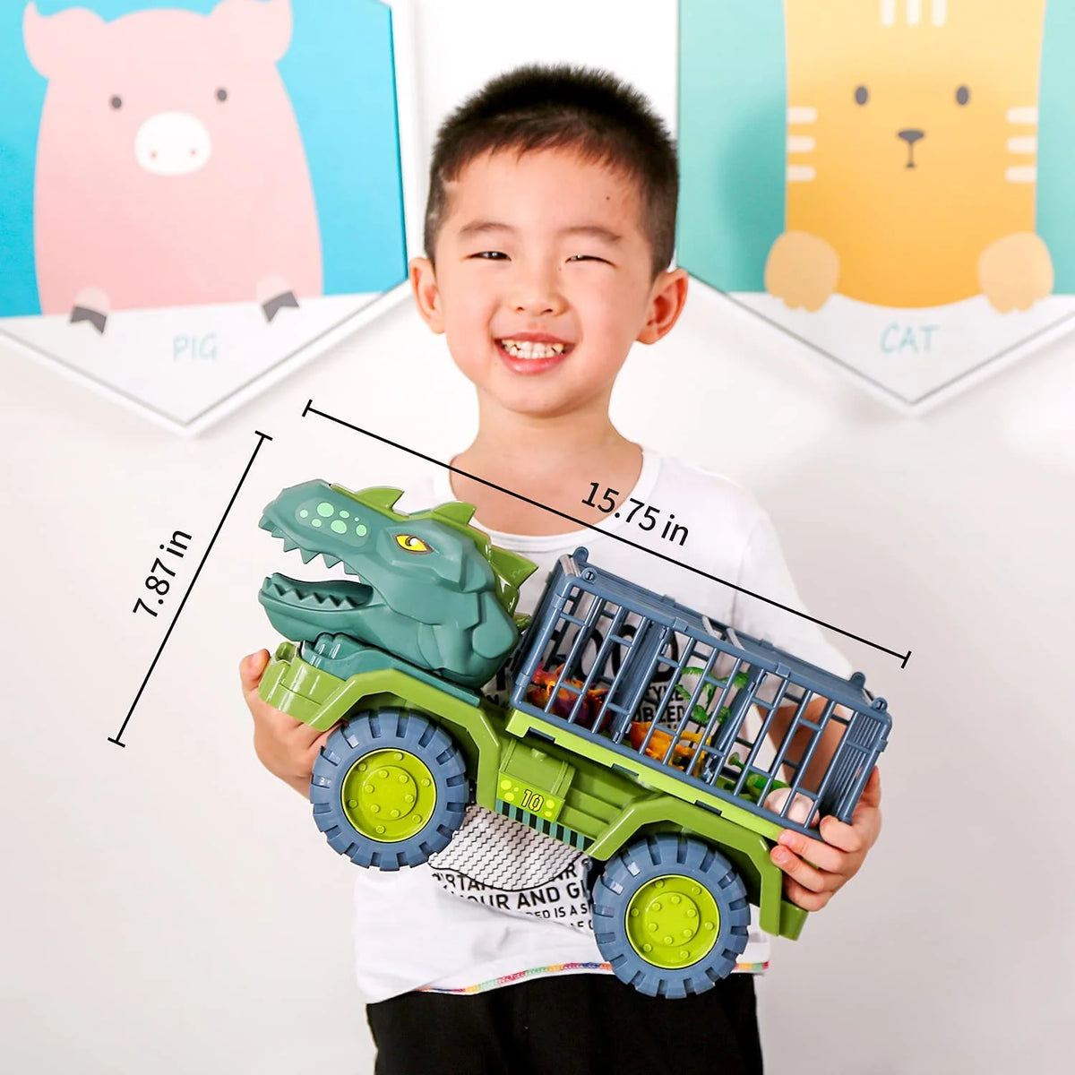 Dinosaur Transport Car Carrier Truck with 15 Dinosaurs K736101
