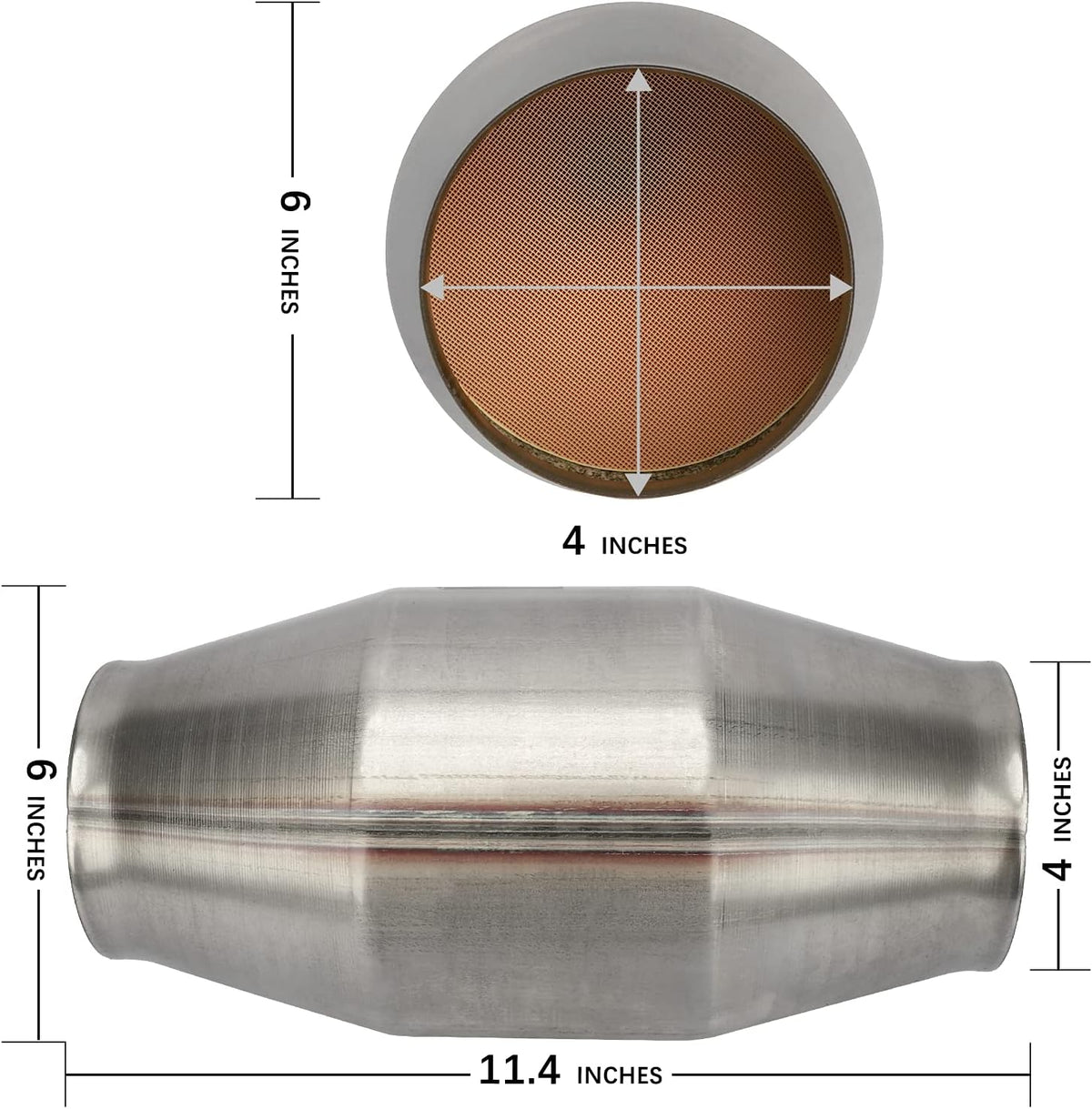 2 Pack Universal Catalytic Converter with O2 Port K1638