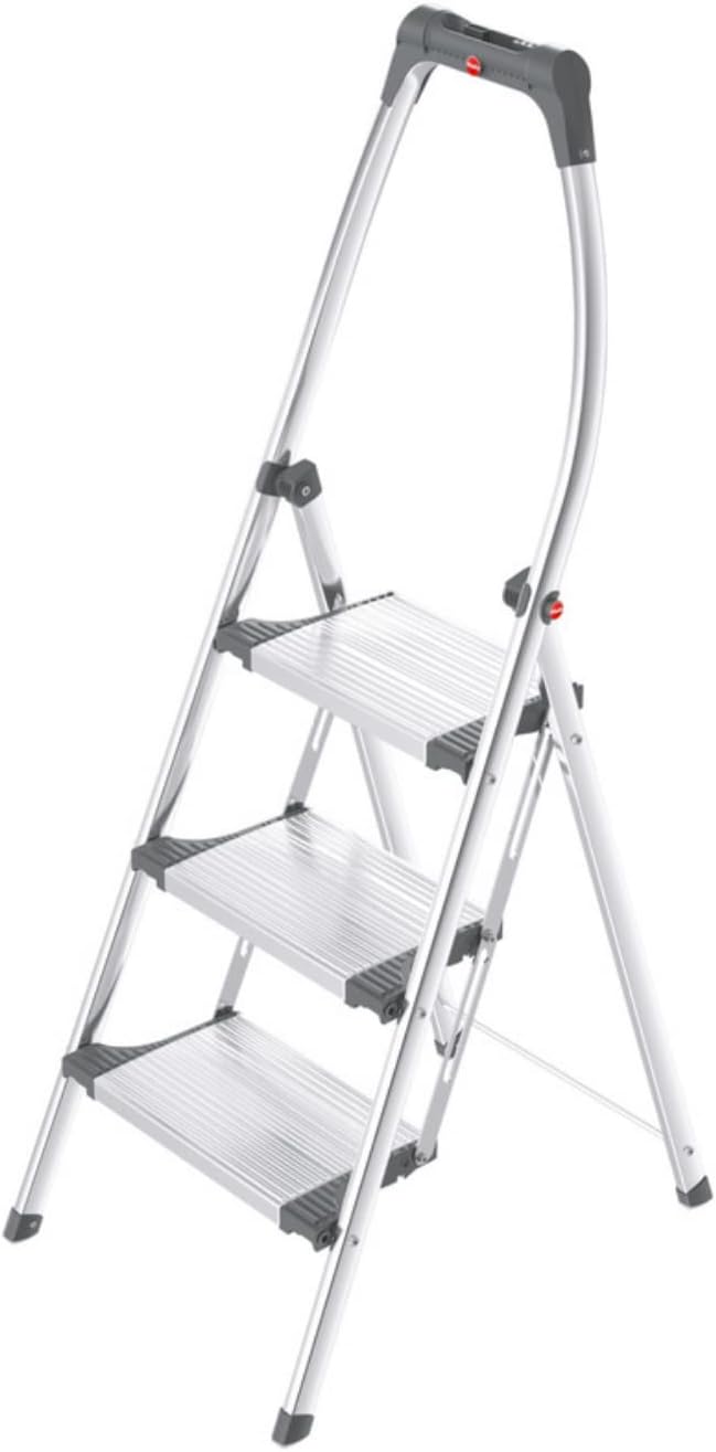 Aluminum Folding Stepladder with Three Extra Large Steps and Storage Tray I99558