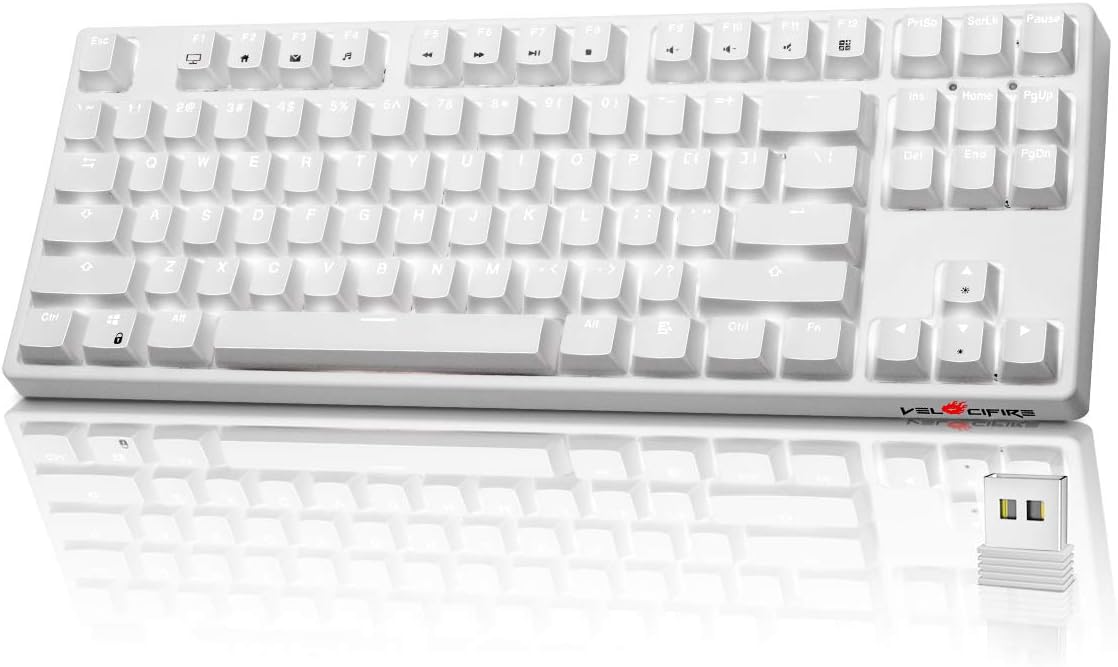 87 Key Wireless Mechanical Gaming Keyboard with Red Switches Z6483