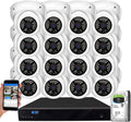 16 Channel 4K NVR 5MP H.265 IP Surveillance Security Camera System with 16-Piece Super HD 1920P Weatherproof Microphone PoE Security Dome Cameras S95390