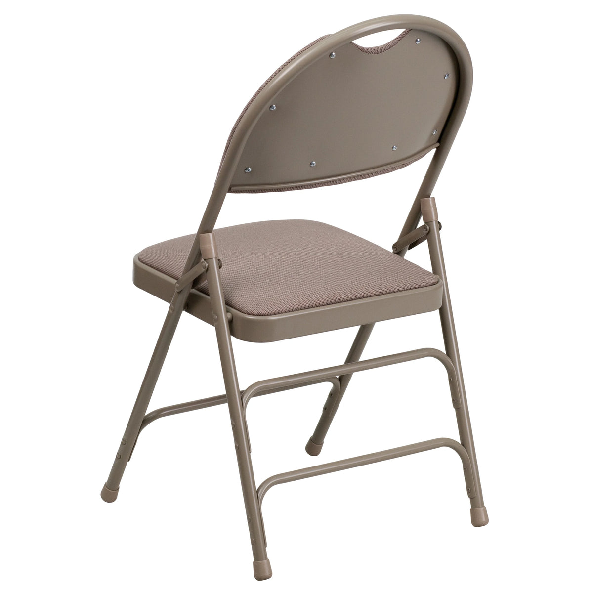 4 Pack Beige Fabric Metal Folding Chair with Easy-Carry Handle G85944