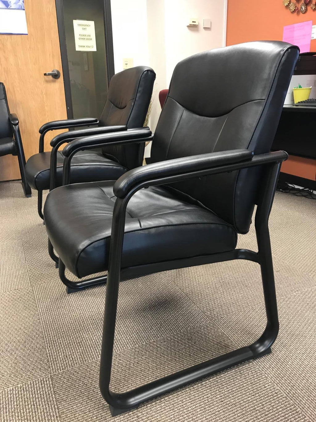 Black Leather Executive Side Chair M17583