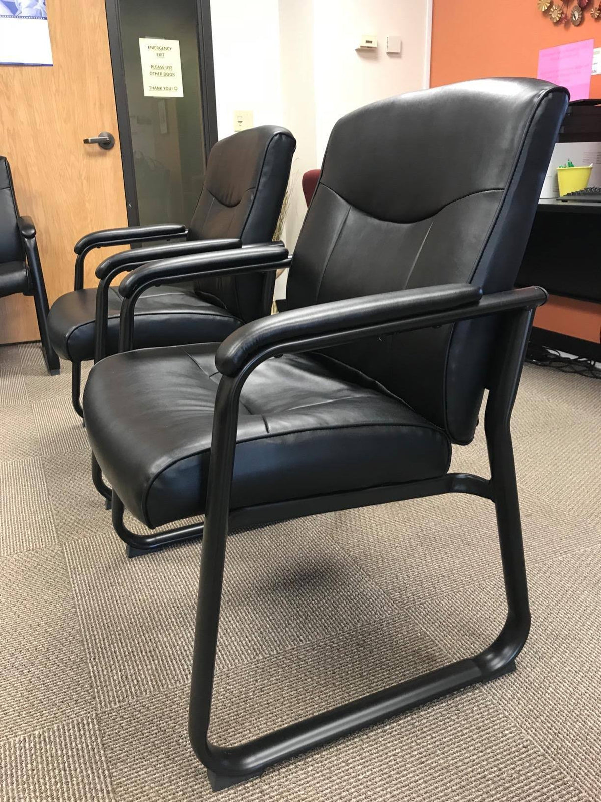 Black Leather Executive Side Chair M17583