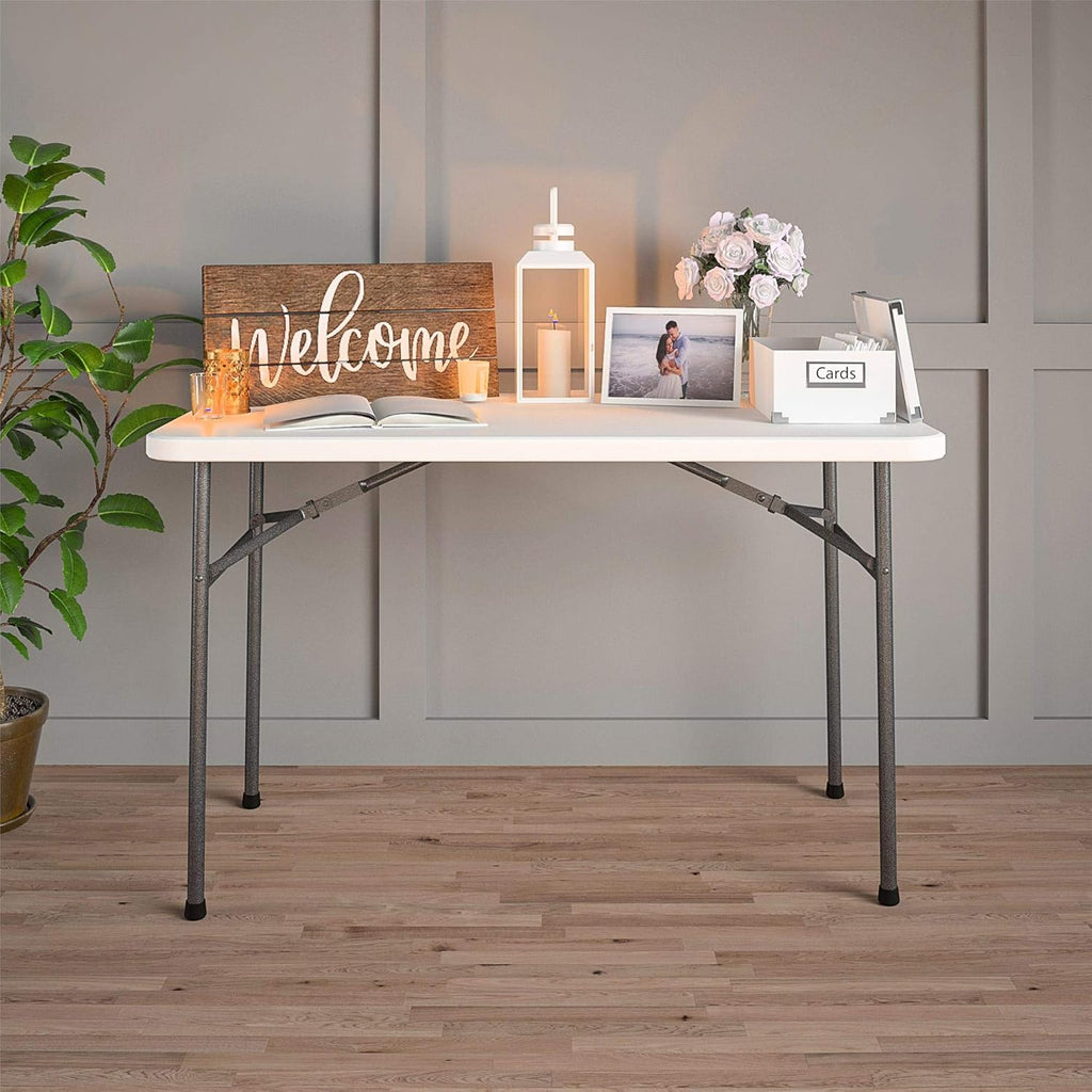 White 4 ft. Folding Utility Table H36108
