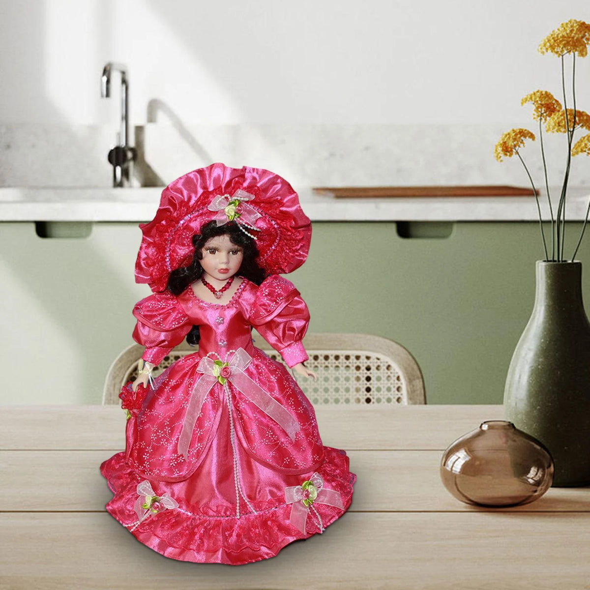 Pink Ceramic Doll Porcelain Figures K278
