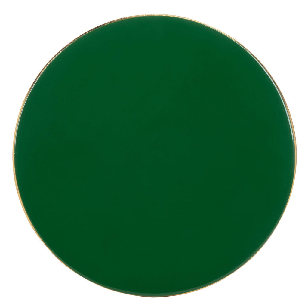 Hunter Green and Gold Round C Table R2787