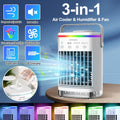 White USB Air Cooler Fan with 3-speed Adjustable, Low Noise, Water Tank M9767