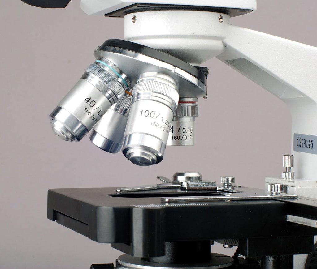Binocular Compound Microscope, 40X-2000X Magnification, LED Illumination, Abbe Condenser, Double-Layer Mechanical Stage E6913