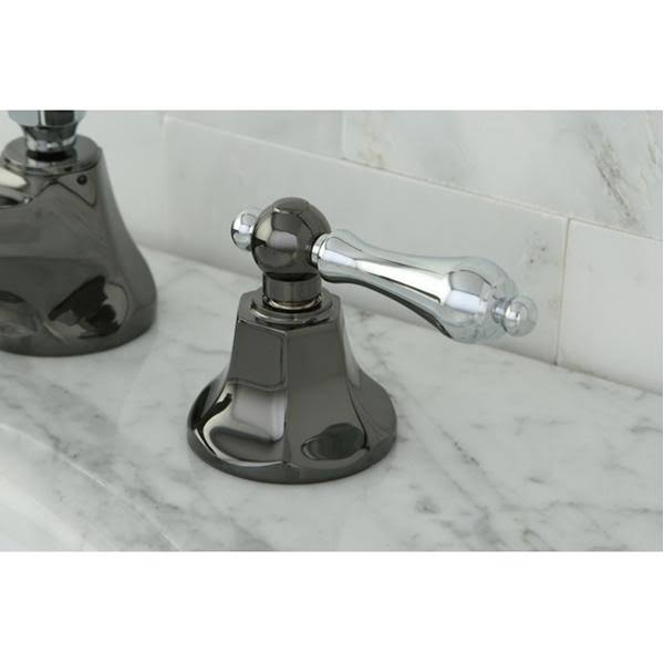 Polished Chrome/Black Nickel Widespread Lavatory Faucet with Brass Pop Up D3531