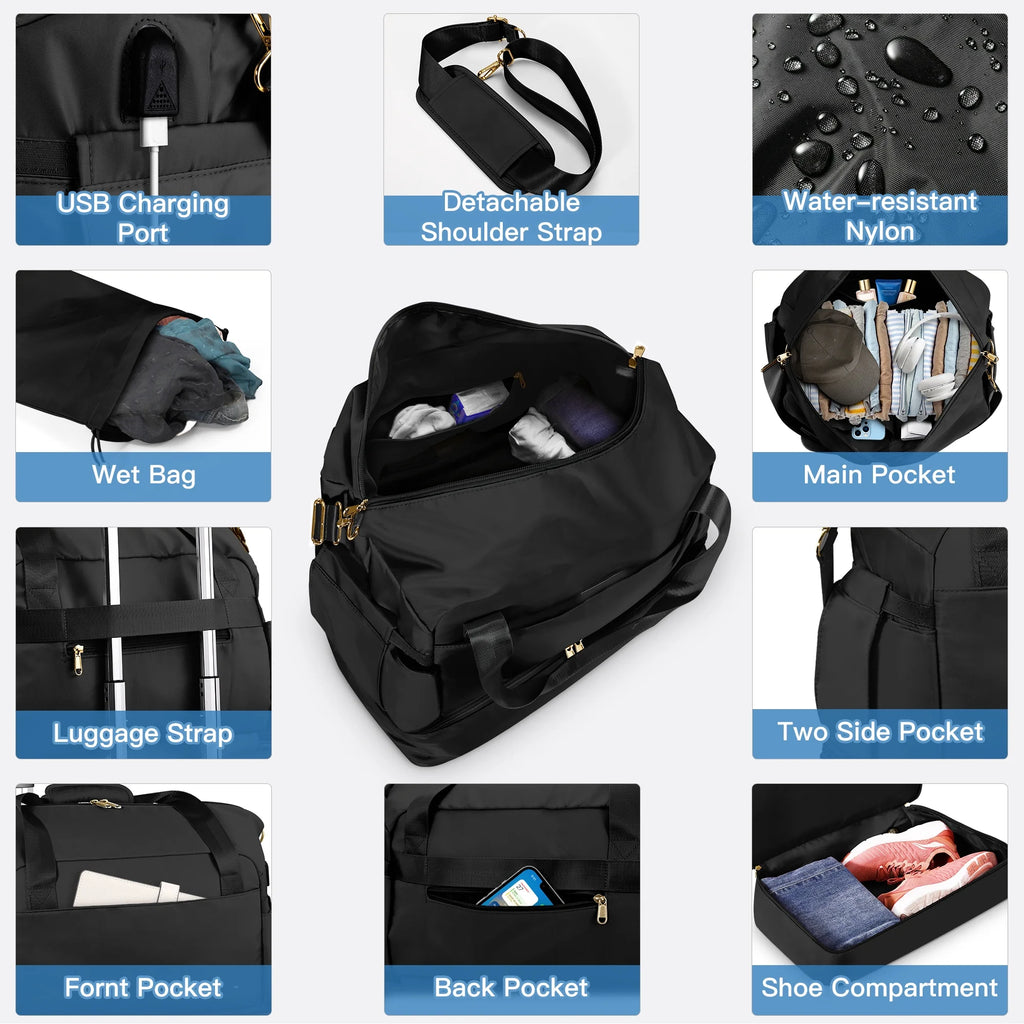 5 Piece Hardside Luggage Suitcase Set with 360° Double Spinner Wheels Integrated TSA Lock ABS Hardshell P868301