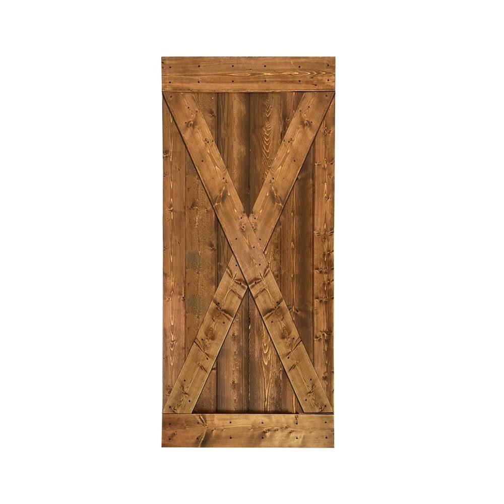 36 in. x 84 in. Solid Knotty Pine Wood Interior Sliding Barn Door Slab L6214