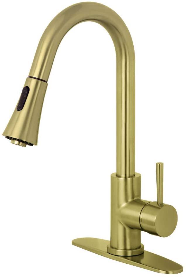 Satin Nickel Kitchen Faucet with Pull-Down Sprayer T10784