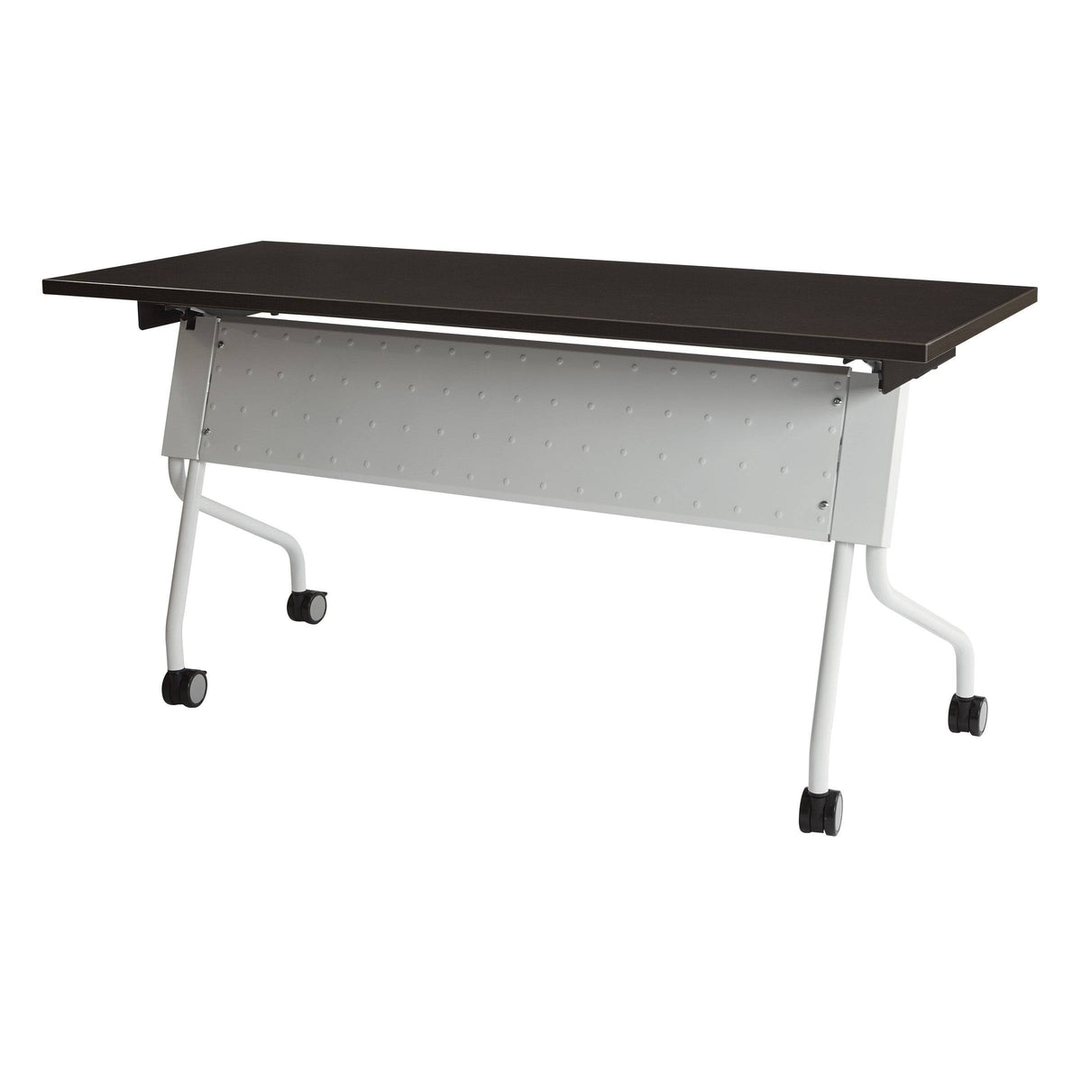 Espresso Flip-Top Training Table 60 x 24 with White Frame Y2731