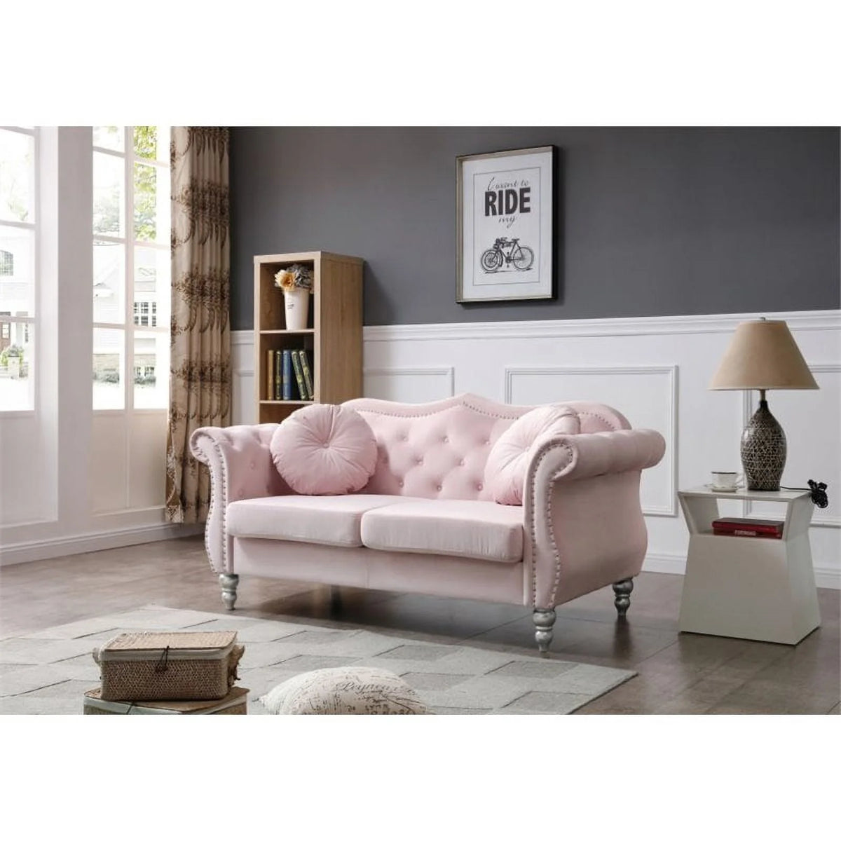 Pink 2-Piece Sofa and Loveseat Furniture Set D583