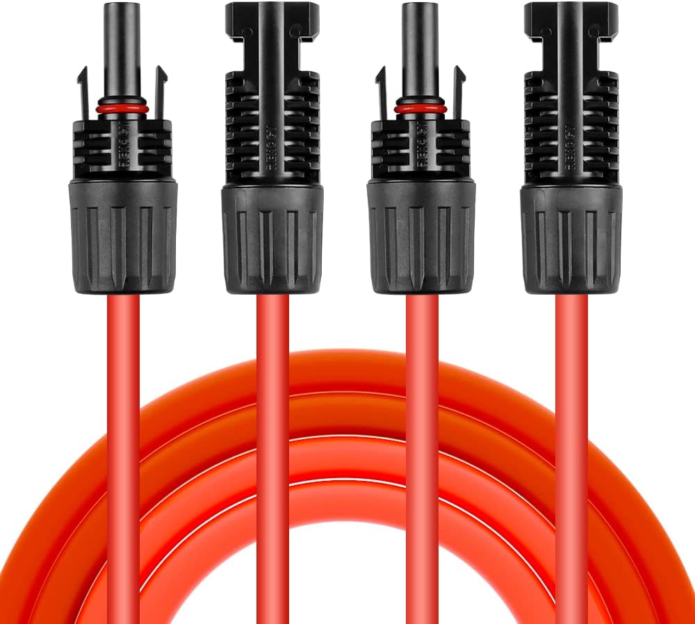 Solar Panel Extension Cable 20 Feet 12AWG with Female and Male Connector Pack of 2 Z930