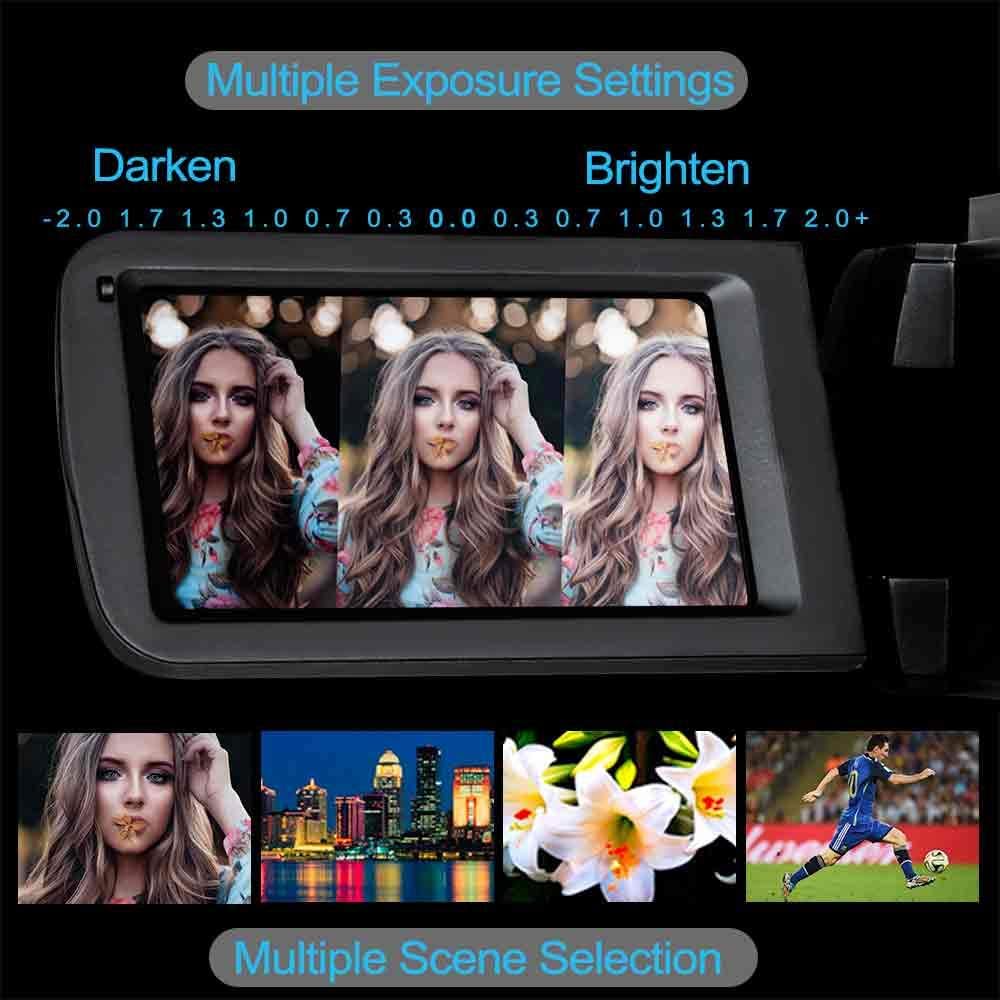 FHD 1080P 30FPS 24MP 16X Digital Zoom 3 Inch Touch Screen Video Camera Camcorder with Remote Control and Tripod V185