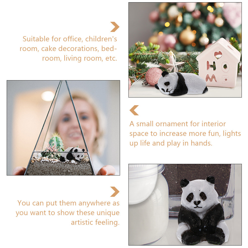 12Pcs Miniature Panda Dolls E505