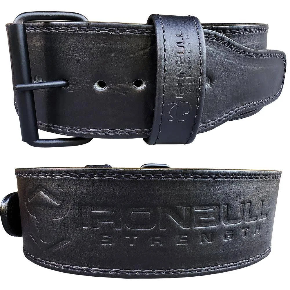 10mm Leather Powerlifting Belt, Single Prong, Black K6502