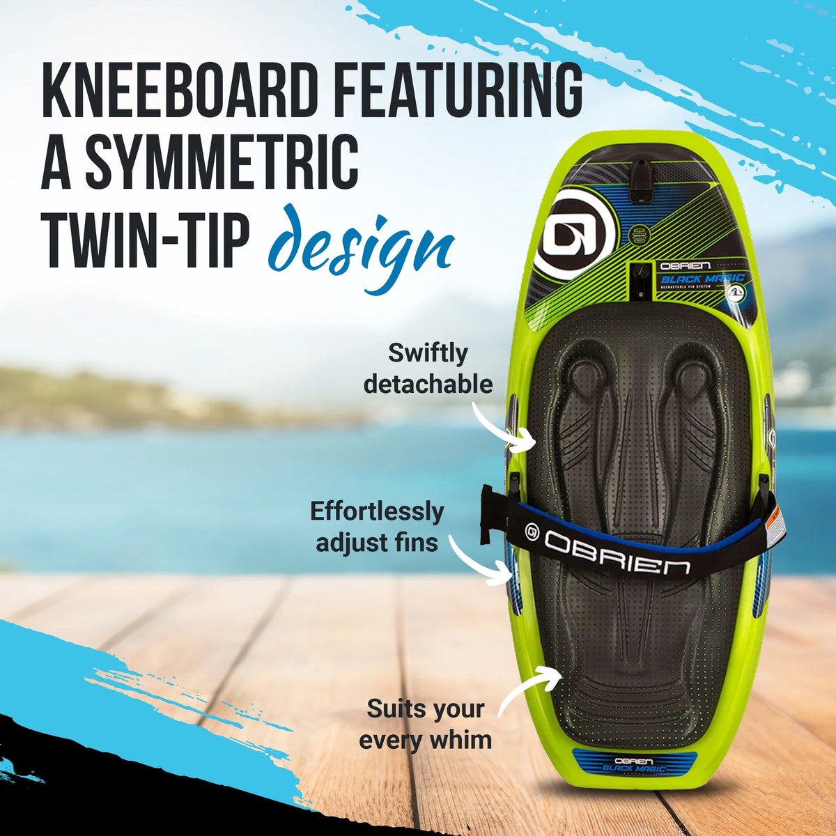 Black Magic Kneeboard with Retractable Fins and Hook L4904
