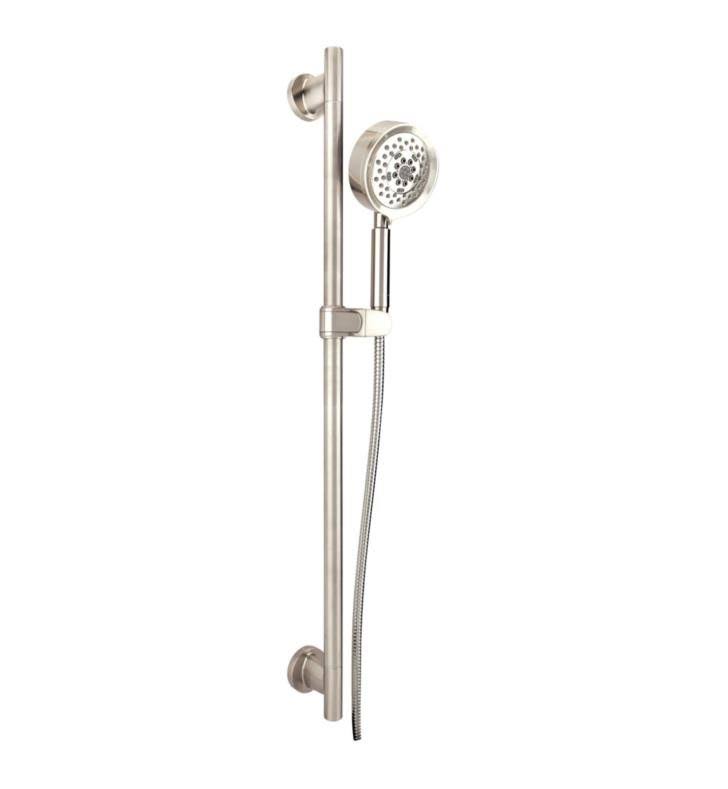 Brushed Nickel Slide Bar Assembly with 5 Function Handshower D471