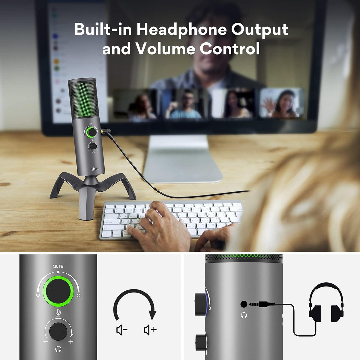 USB Computer Microphone with Two Pickup Patterns P6929