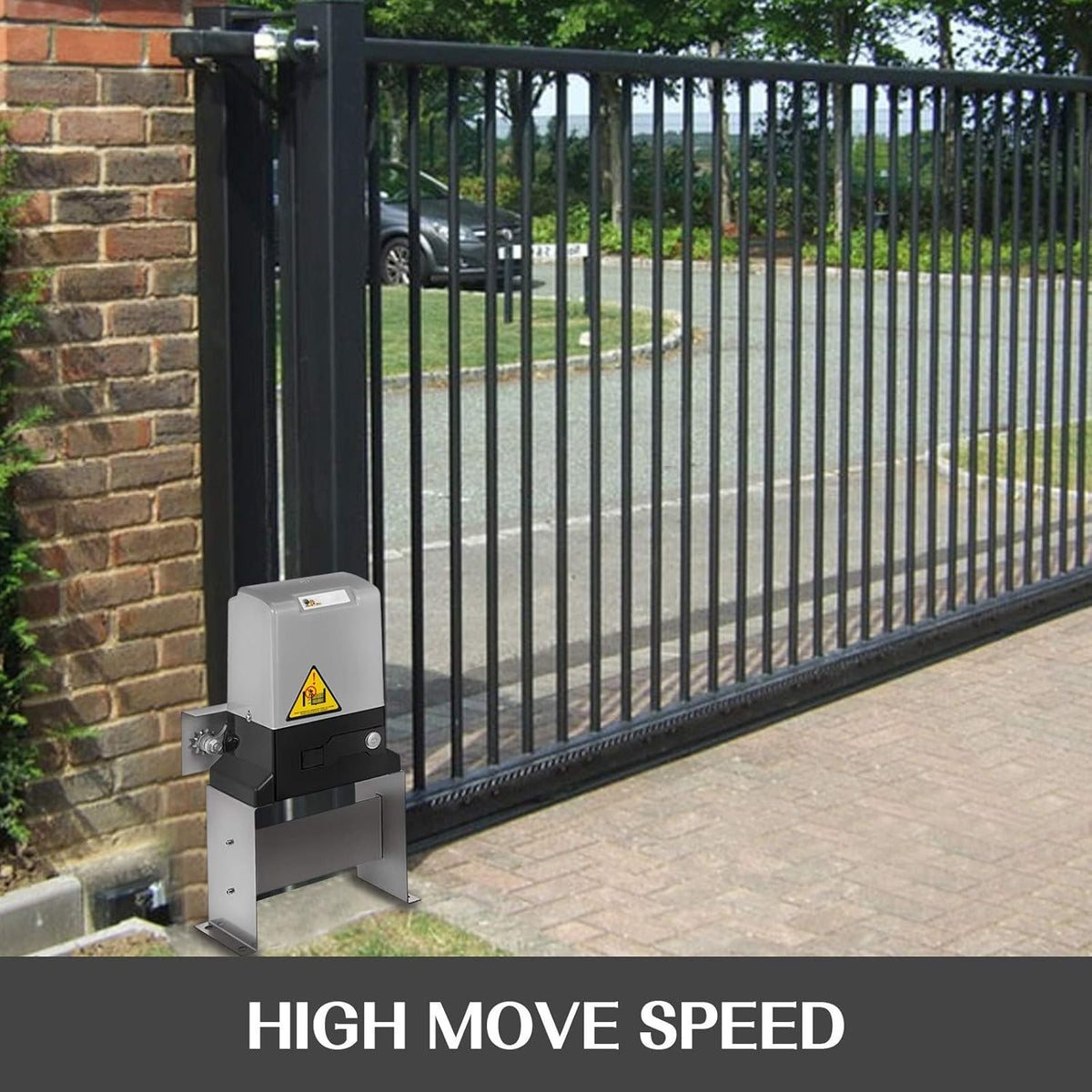 Sliding Gate Opener with 2 Remote Controls, Gate Operator Hardware Kit E6036