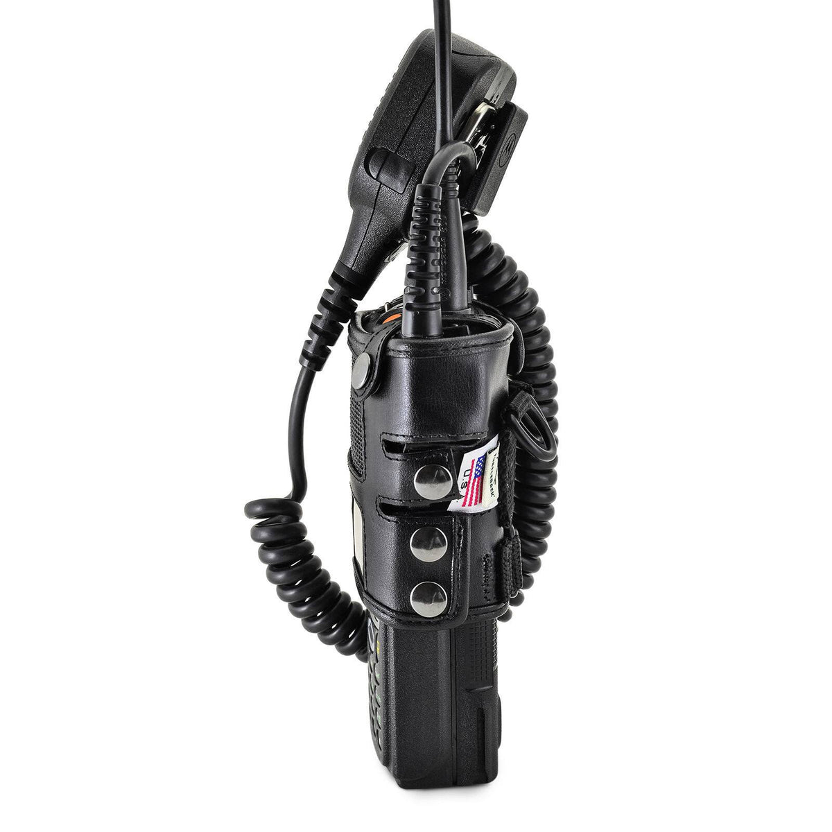 Black Leather 2 Way Radio Holder W465275